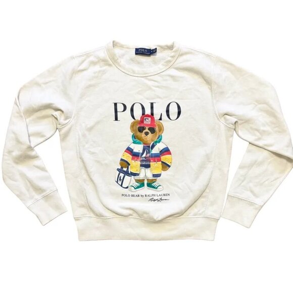 Polo by Ralph Lauren Cream Sweatshirt with Bear Graphic - Picture 8 of 8